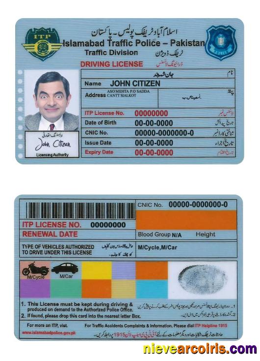 Pakistan Islamabad driving license